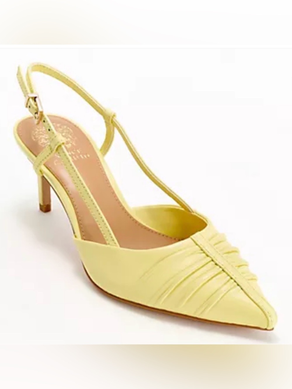 Vince Camuto Yellow Pointed-Toe Slingback Heels